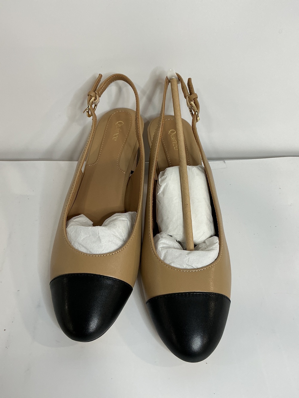 Italian Leather 65mm Cap Toe Slingback